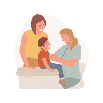 Doctor examination isolated cartoon illustrations. vector