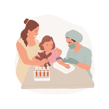 Blood test isolated cartoon illustrations. vector