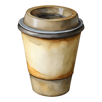 Watercolor hand drawn Coffee cup isolate on transparency background png