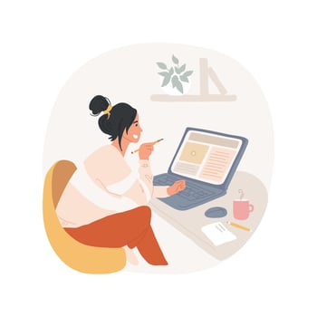 Blogs isolated cartoon illustration. vector