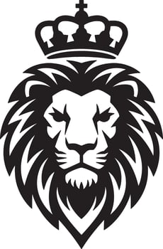 The Watchful King Alert Lion Head vector