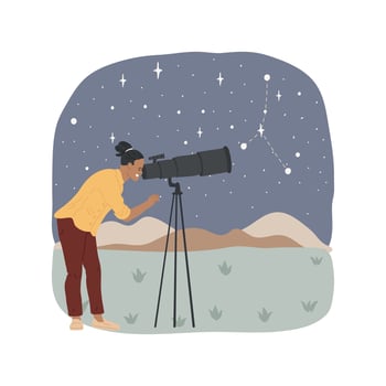 Astronomy isolated cartoon illustration. vector