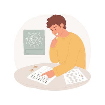 Numerology isolated cartoon illustration. vector