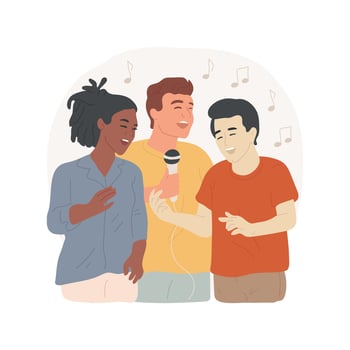 Singing isolated cartoon illustration. vector