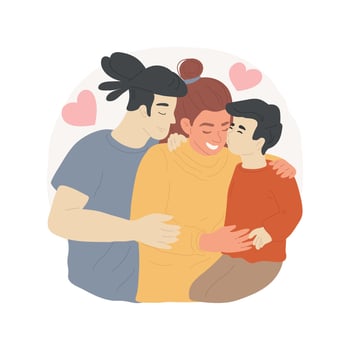 Show love isolated cartoon illustration. vector
