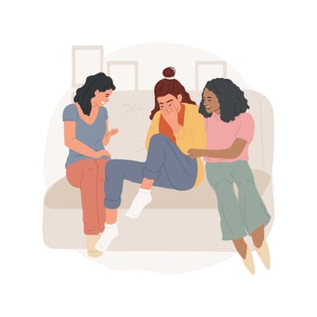 Friends support isolated cartoon illustration. vector