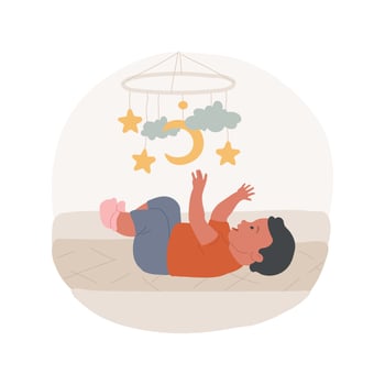 Baby mobile isolated cartoon illustration. vector