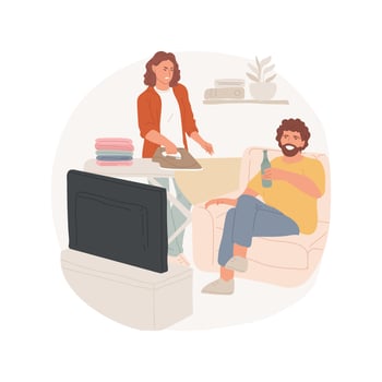 Lazy father isolated cartoon illustration. vector