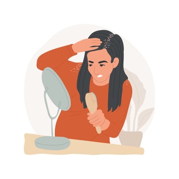 Dandruff isolated cartoon illustration. vector