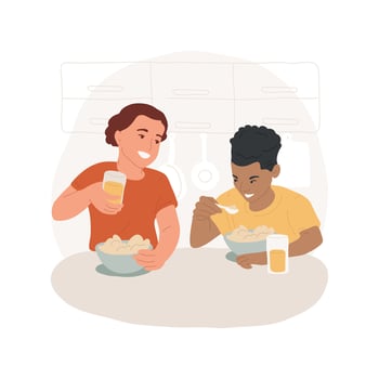 Healthy breakfast isolated cartoon illustration. vector