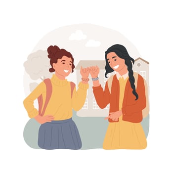 DIY friendship bracelets isolated cartoon illustration. vector
