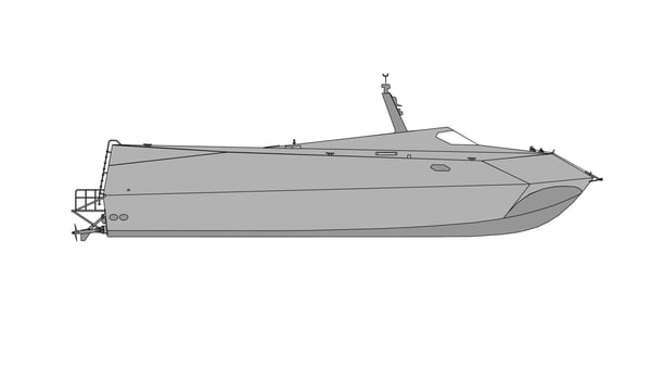 A drawing of a boat on a white background vector