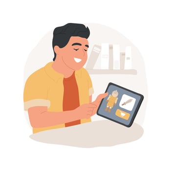 games purchase isolated cartoon illustration. vector