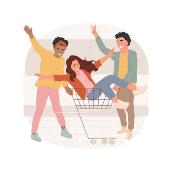 Parking lot fun isolated cartoon illustration. vector