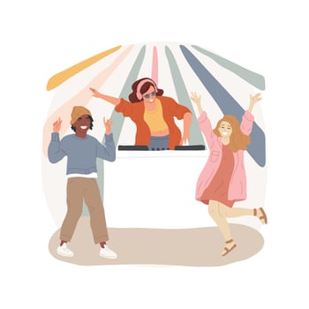 DJing skills isolated cartoon illustration. vector