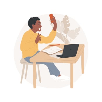Distracted isolated cartoon illustration. vector