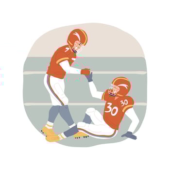 Teammate support isolated cartoon illustration. vector