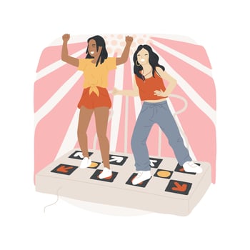 Dance machine isolated cartoon illustration. vector