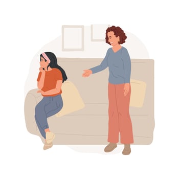 Serious talk isolated cartoon illustration. vector