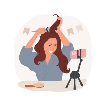 Hairstyle isolated cartoon illustration. vector