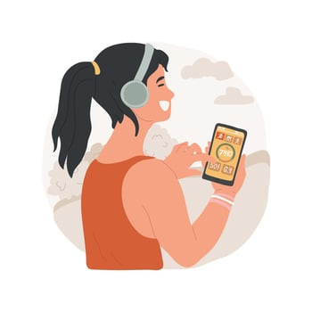 Sport app isolated cartoon illustration. vector