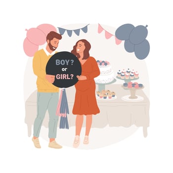 Gender reveal party isolated cartoon illustration. vector
