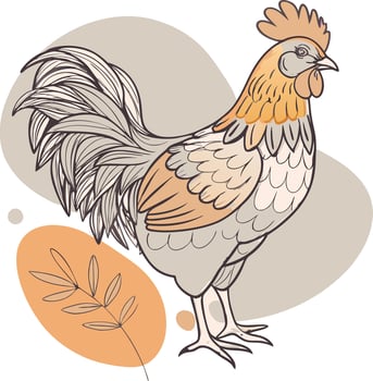 A rooster with a leaf on his head vector
