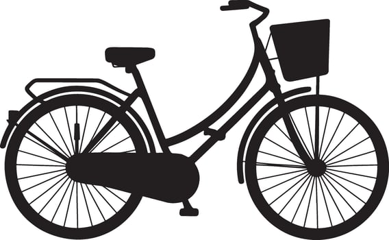 black bicycle with a white background illustration vector