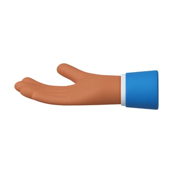 3d Cartoon character hand vector