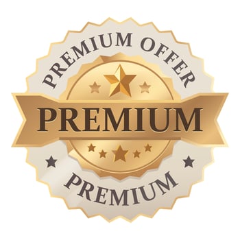 Golden Premium Quality Badge or Seal on with beige colors vector