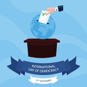 International Day of Democracy poster with freedom to make choices vector