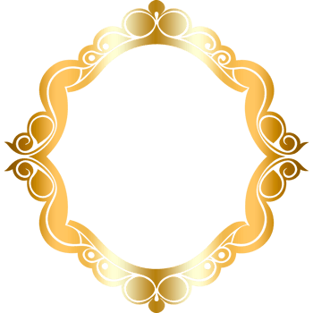 Luxury gold frame on a clear background for invitations, social media, or digital art. Download Free png