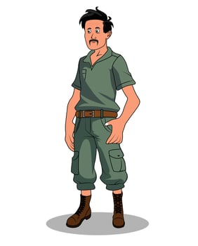 A man funny cartoon character design vector