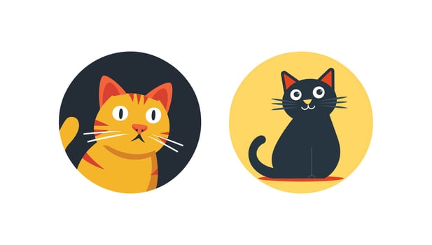 Round logo of a cat vector