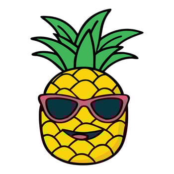 Sunny Pineapple with Shades vector
