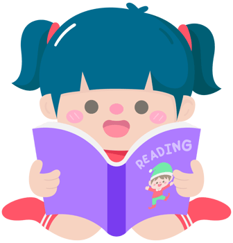 Hand Drawn Little girl sitting and reading a book png