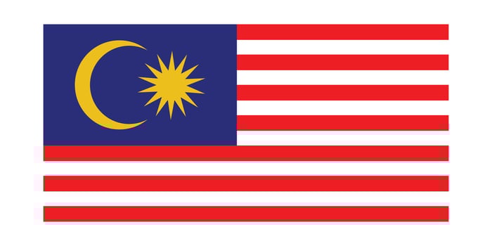 Malaysian flag. The national flag of Malaysia. vector