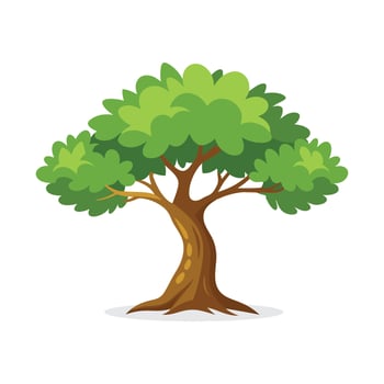 Fragrant Olive tree isolated flat illustration on white background vector