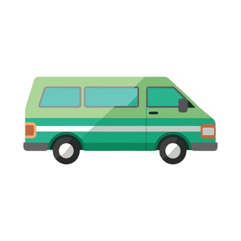 Van Land Transport isolated flat illustration on white background vector