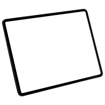 Mockup template for black tablet PC. Isometric style view, and without background png