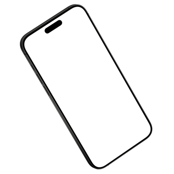 Mockup template for black smartphone without background. Isolated png