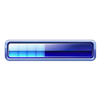 A blue progress bar loading icon with a transparent background. png