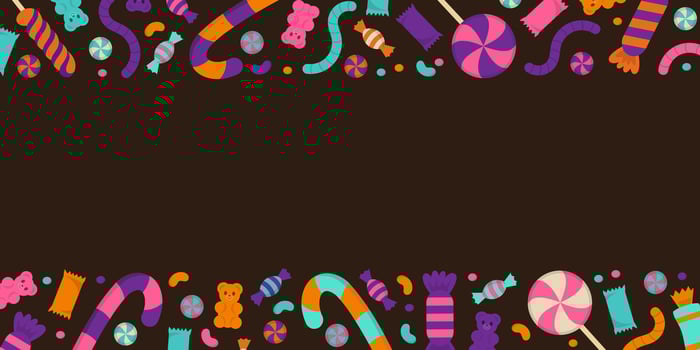 Candies and sweets border frame illustration for the Halloween vector