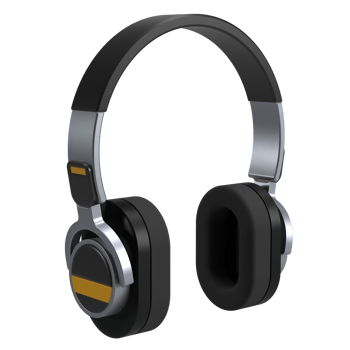 Black Classy Headphone or Headset in 3D Style png