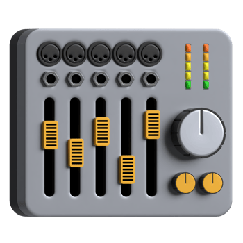 3D Icon of audio mixer in classy gray color png