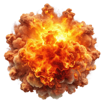 Blazing Fire Explosion with Fiery Debris png
