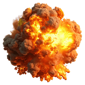 Explosive Fire Blast with Intense Heat Waves png