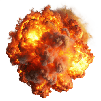 High-Intensity Fire Explosion in Motion png