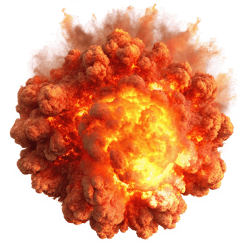Blazing Fire Explosion Creating Intense Flames png
