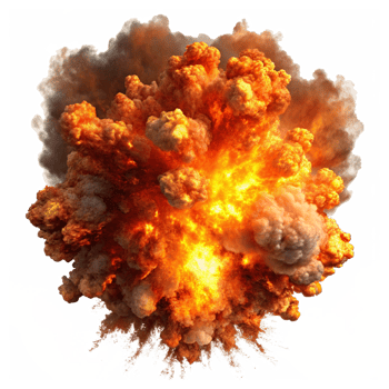 Dramatic Fire Explosion with Debris and Smoke png